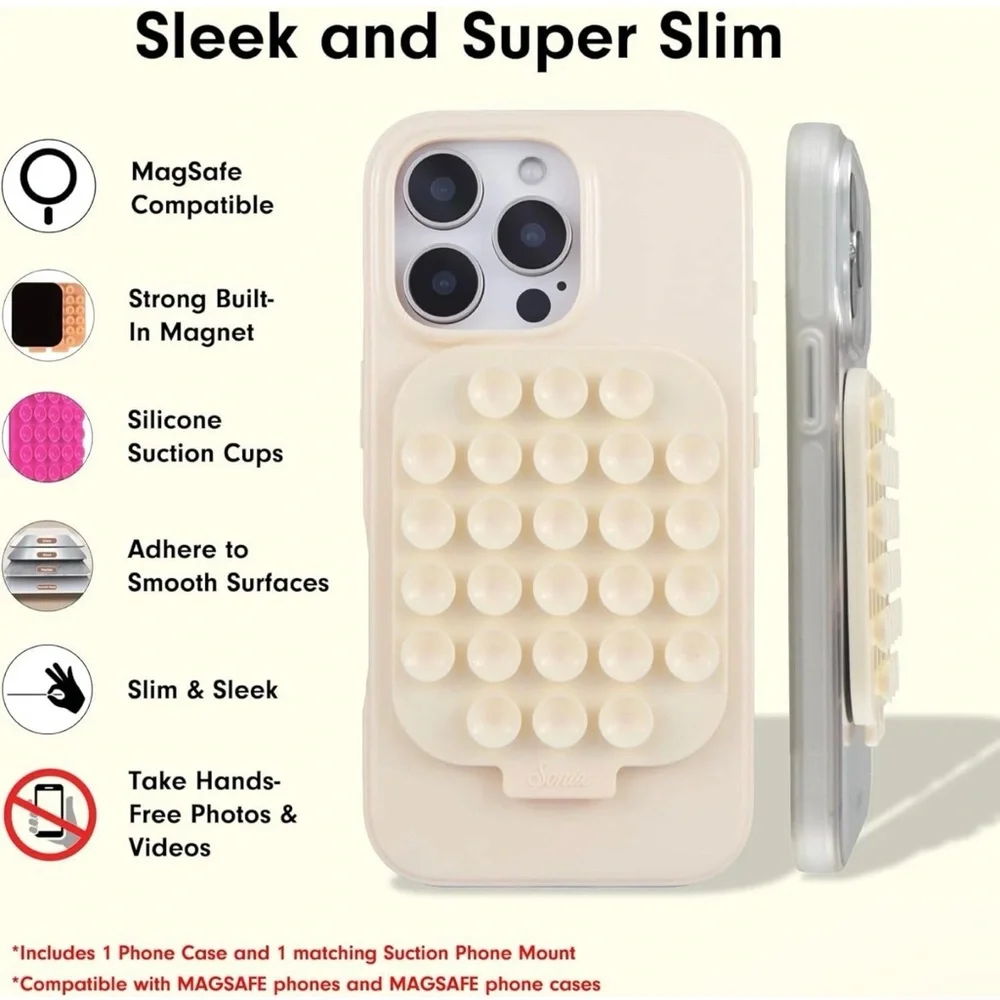 Sonix Case for iPhone 16 Plus Magnetic Suction Mount Cream New In Box Free Ship!